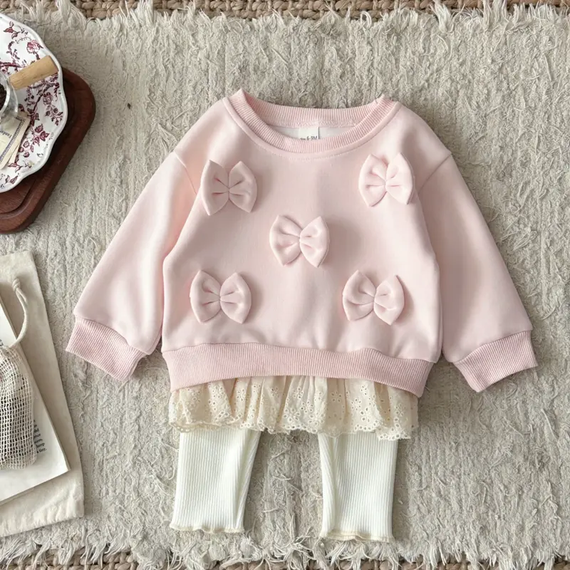 LittleAngel – Zacht & Stijlvol – Baby Set met Sweater en Elastische Broek