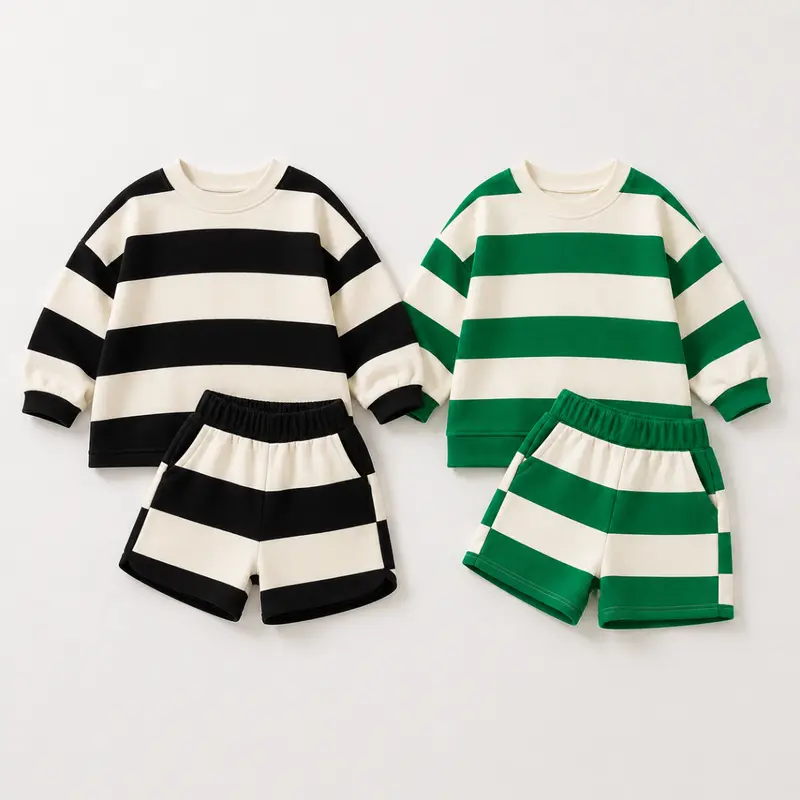 LittleStyle – Zacht & Comfortabel – Katoen Gestreept Comfy Set