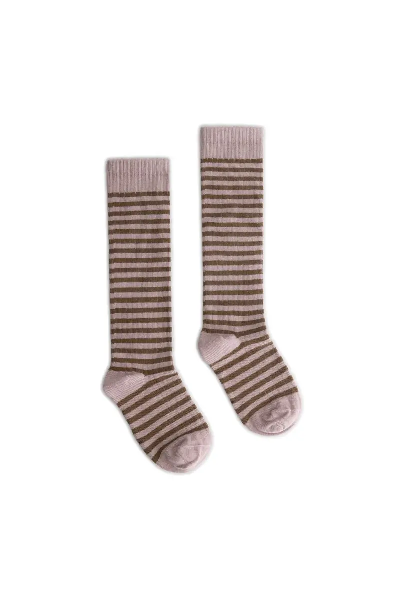 Long Ribbed Socks | Berry - Woody