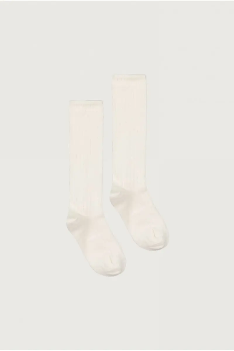 Long Ribbed Socks | Cream