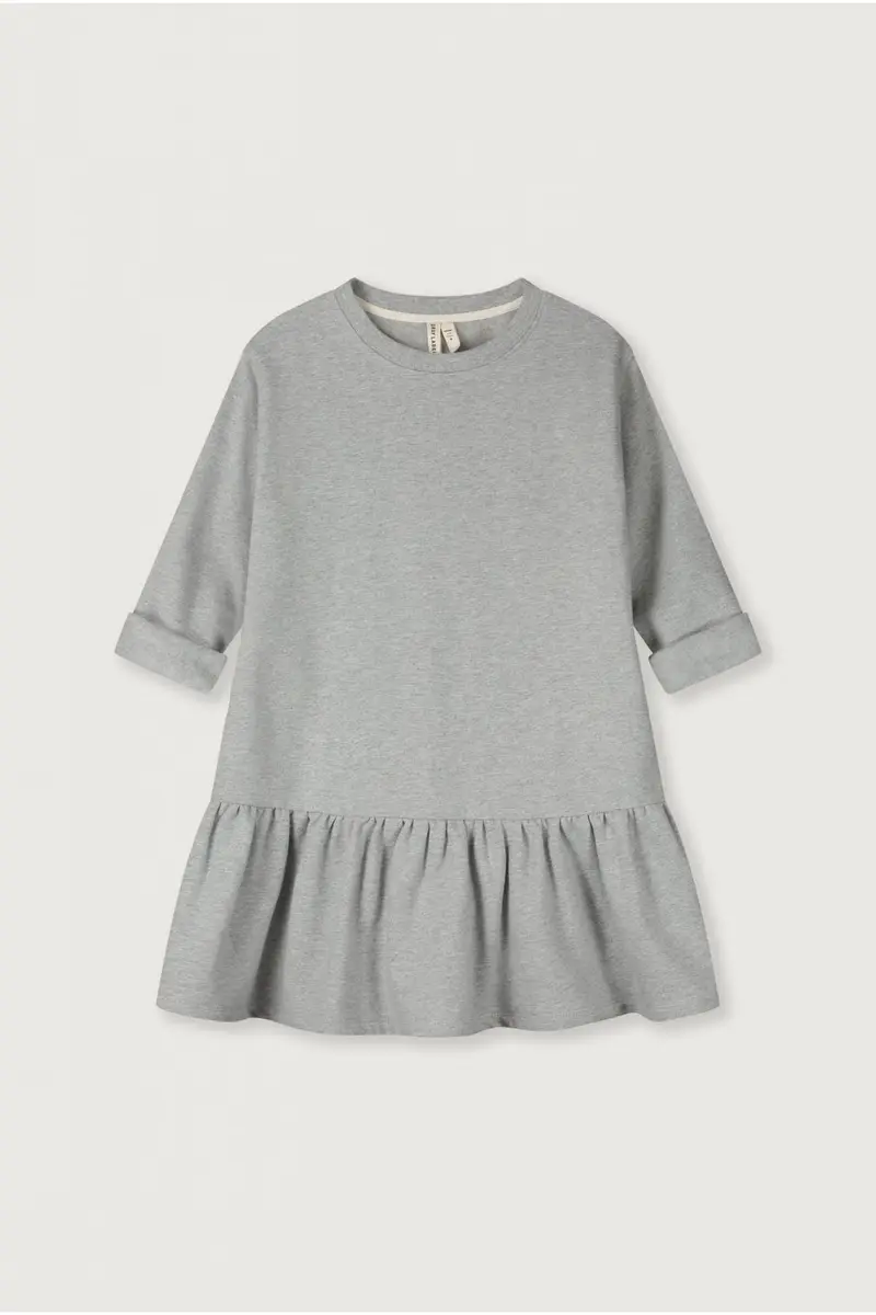 Longsleeve Frill Dress | Grey Melange
