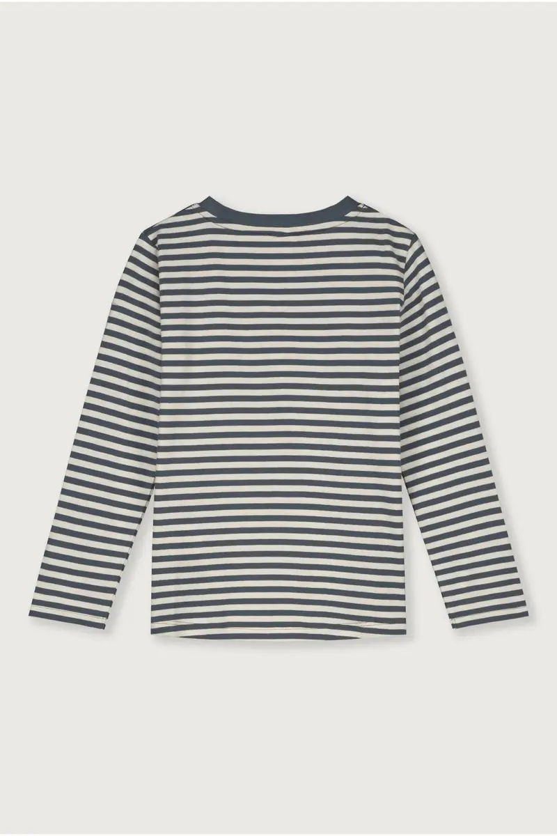 Longsleeve Tee | New Fit | Blue Grey - Cream
