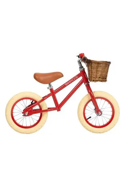 Loopfiets vintage banwood - rood