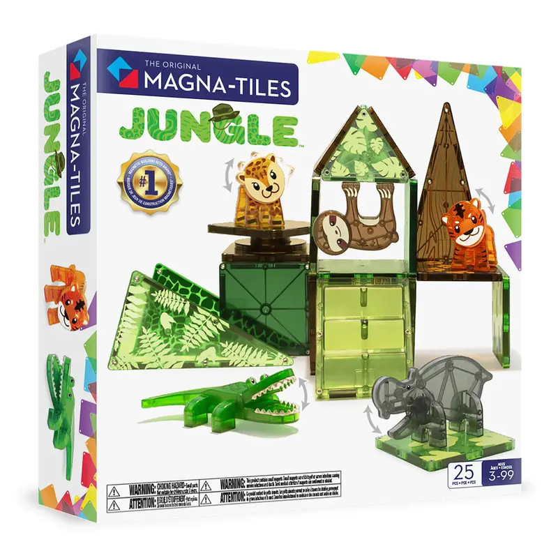 Magnetische tegels - Jungle Dieren - 25 stuks