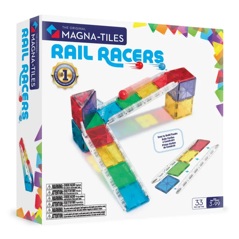 Magnetische tegels - Rail Racers - 33 stuks