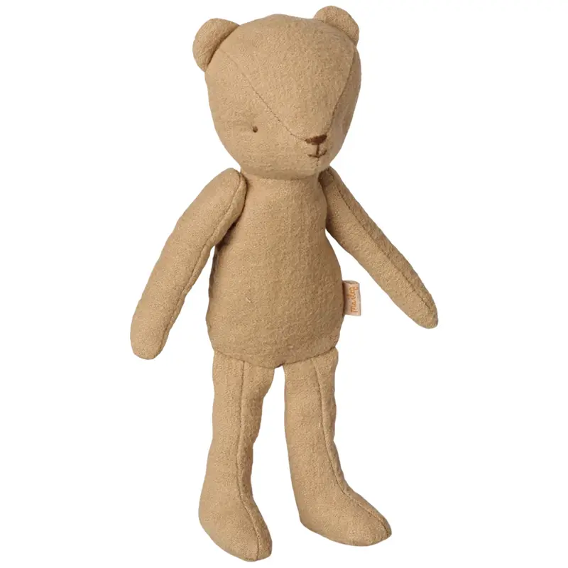 maileg knuffelbeer - junior - dark sand - 19 cm