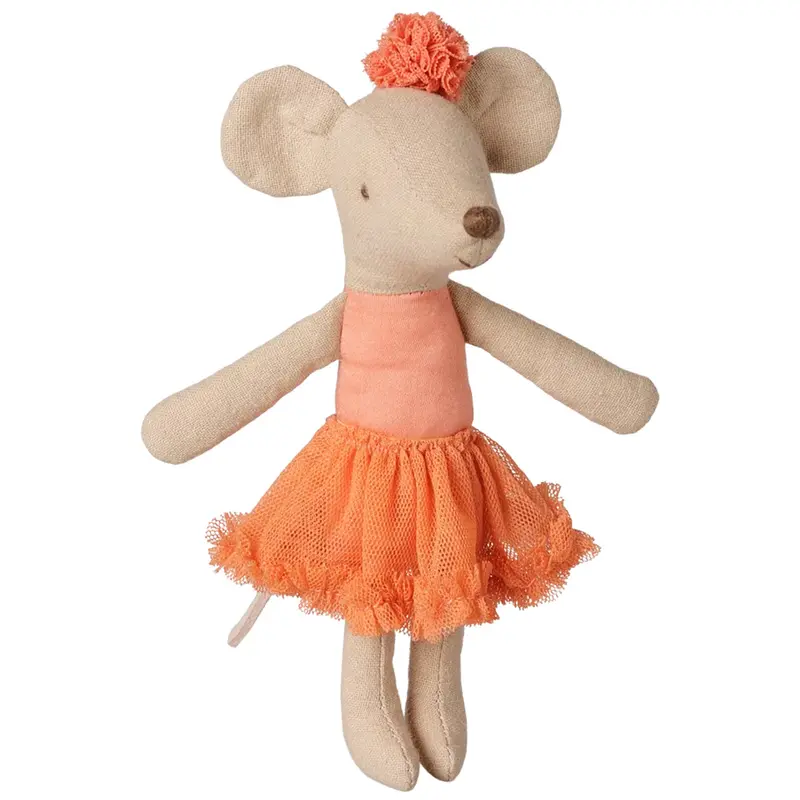 maileg knuffelmuis ballerina grote zus - dusty coral - 13 cm
