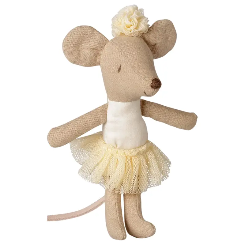 maileg knuffelmuis ballerina kleine zus - off white - 11 cm