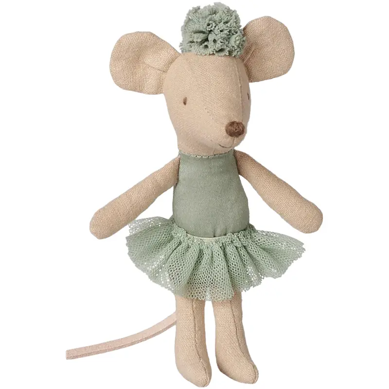maileg knuffelmuis ballerina kleine zus - vintage mint - 11 cm