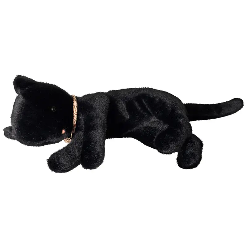 maileg knuffelpoes sleeping kitten - black - 37 cm