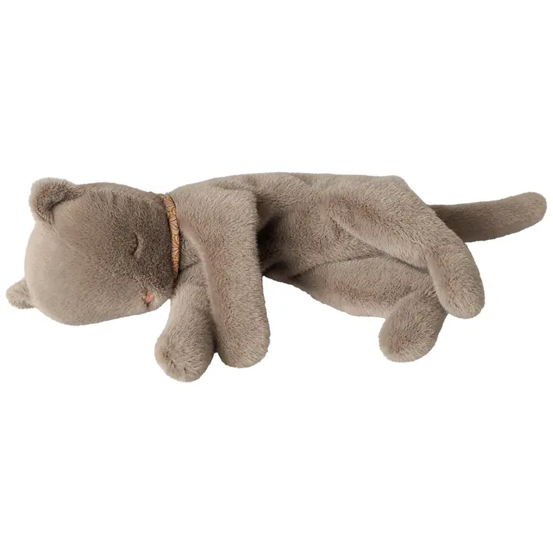 maileg knuffelpoes sleeping kitten - grey - 37 cm