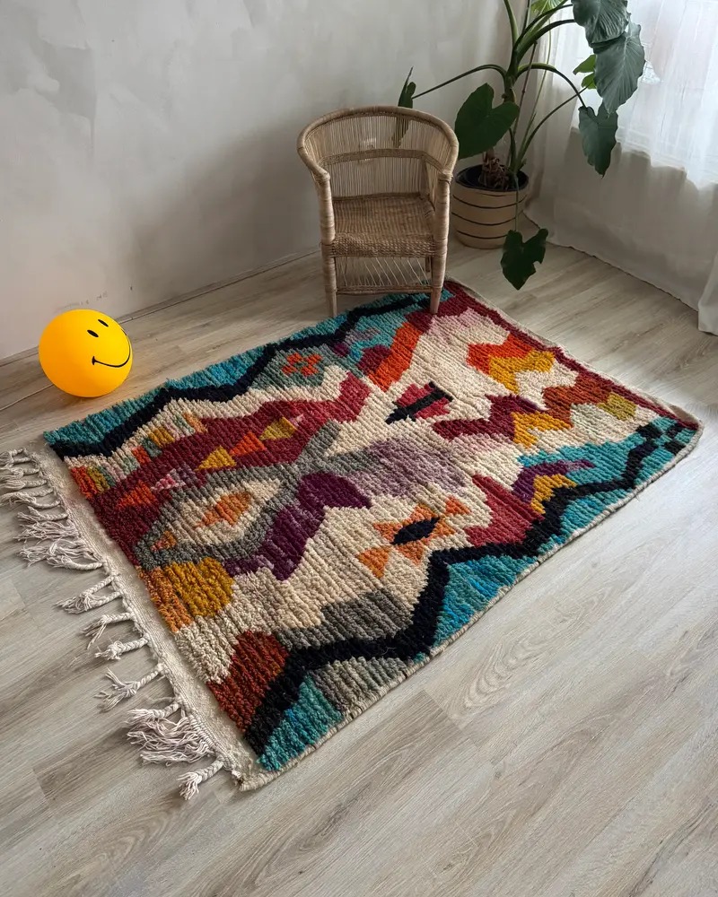 Marokkaans handgemaakt vloerkleed 114 x 152 cm