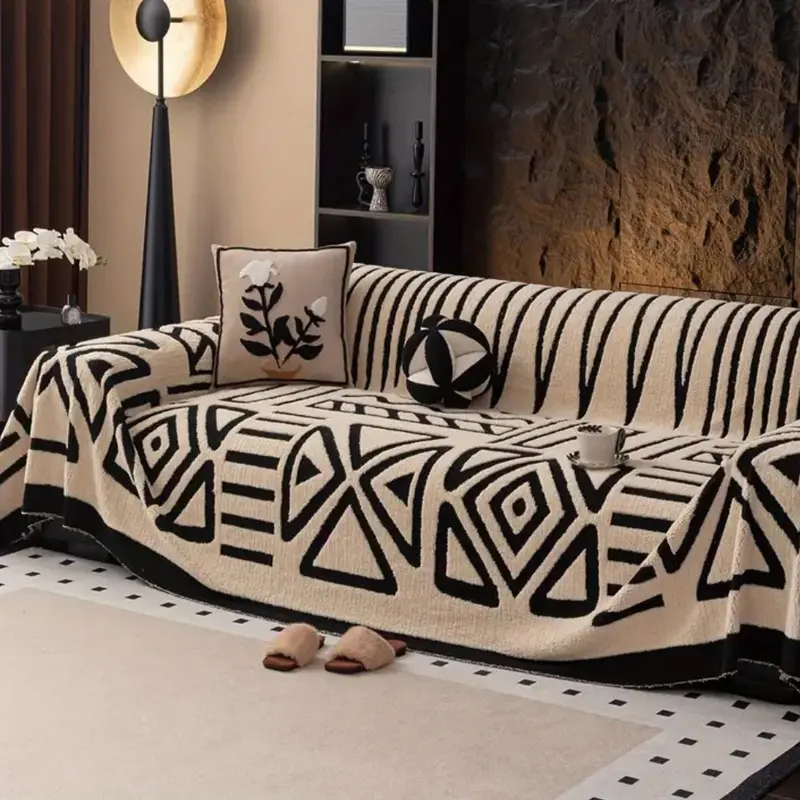 MazeVelvetLuxe™ – Antislip Jacquard Bankcover – Bescherming Tegen Vlekken & Haren
