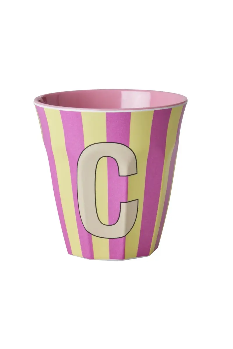 Melamine Cup - C - Multicolor Pink - Stripes