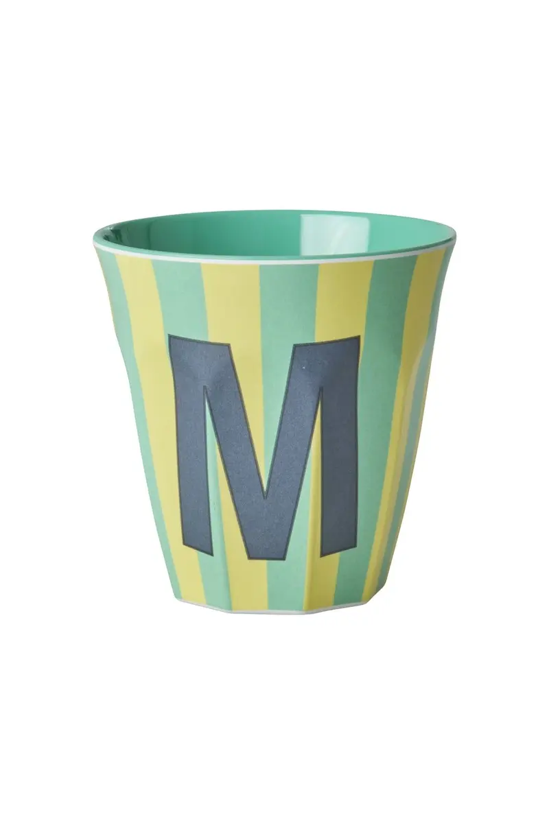 Melamine Cup - M - Green - Stripes