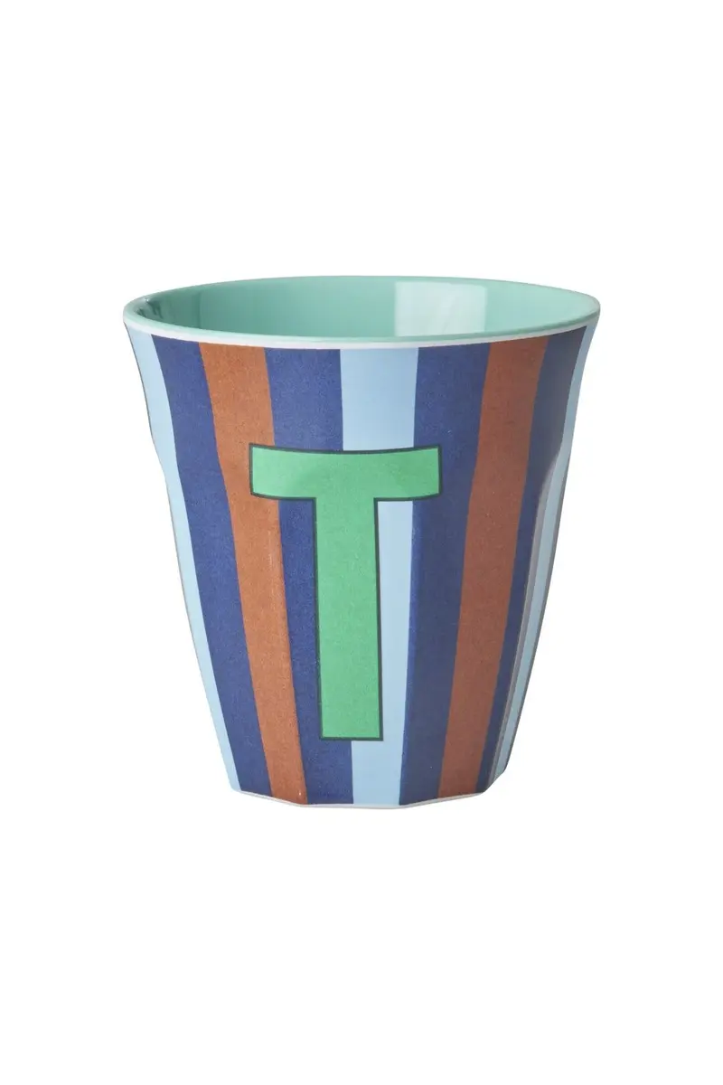 Melamine Cup - T - Blue - Stripes