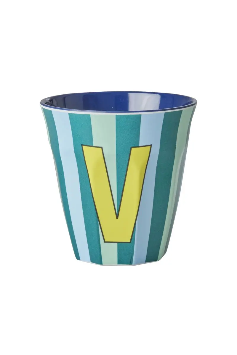 Melamine Cup - V - Multicolor Blue - Stripes
