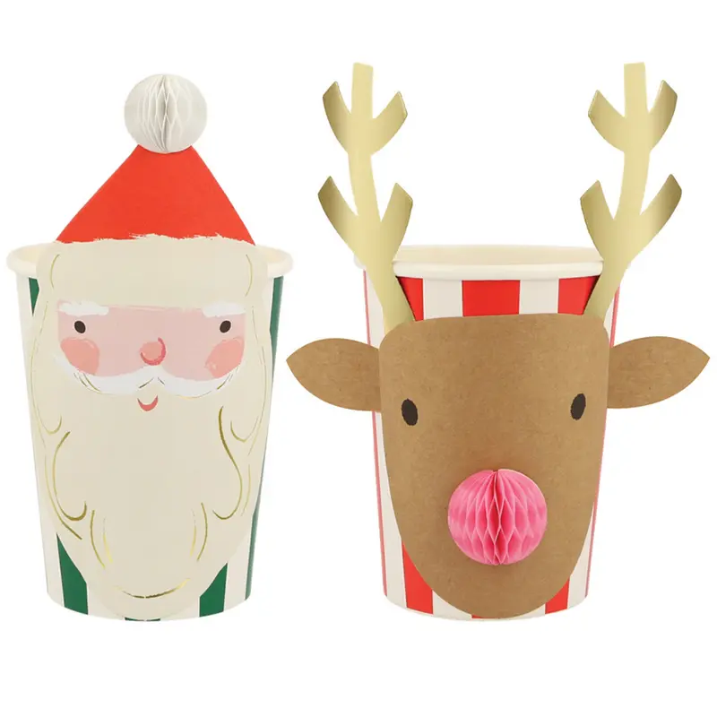 meri meri bekers honingraat kerst - 8st