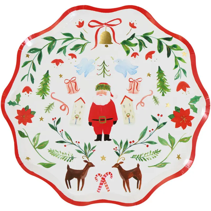 meri meri borden foliage santa - klein - 8st