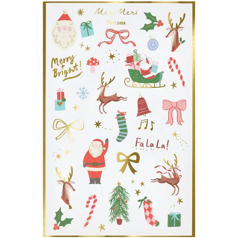 meri meri tattoos kerstfiguren - 2 vellen
