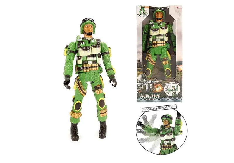 Militair speelfiguur soldaat (47cm) met beweegbare armen en benen