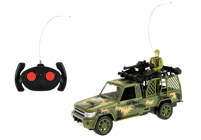 Militaire RC jeep (22 cm) met soldaat en .50 machinegeweer (radiografisch)