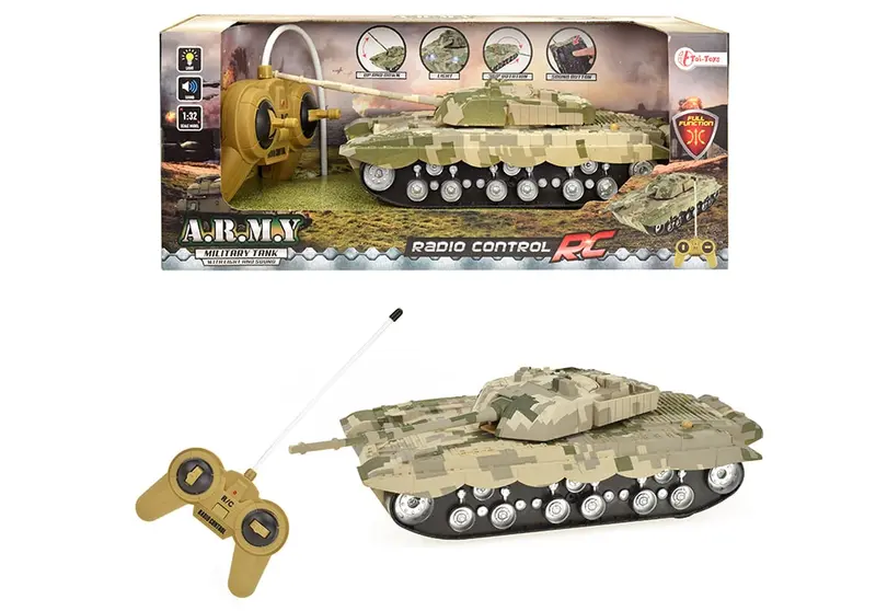 Militaire RC tank (27 cm) radiografisch met licht en geluid