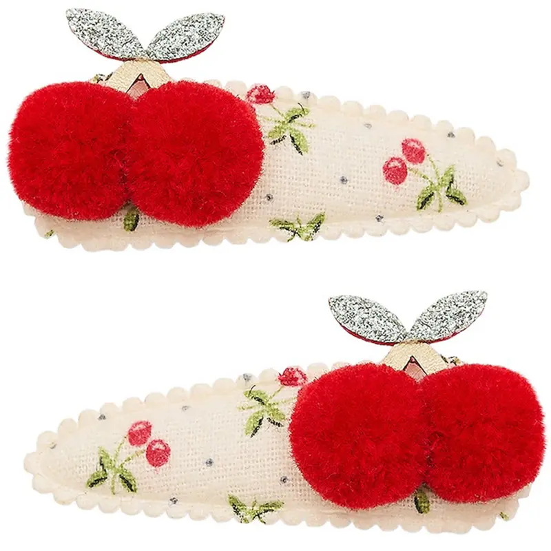 mimi & lula haarspeldjes pom pom cherries - 2st