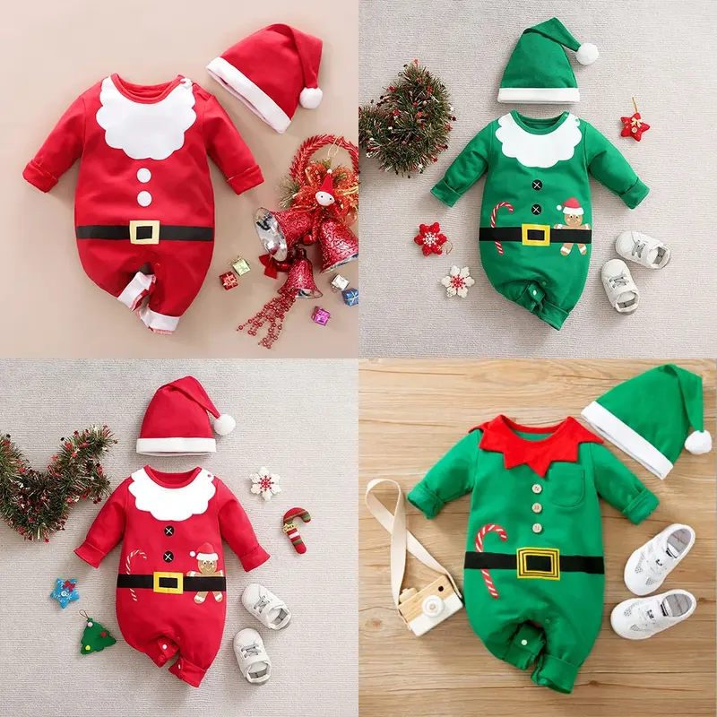 Mini Fashion™ - Zacht Materiaal - Baby Kerstkostuum