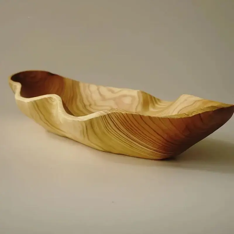 Mira Houten Dienblad Rond - Fruitschaal, Rustiek Hout, Multifunctioneel Design
