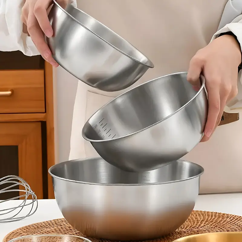 Mixora™ – Mengkommen van Roestvrij Staal – Set van Drie