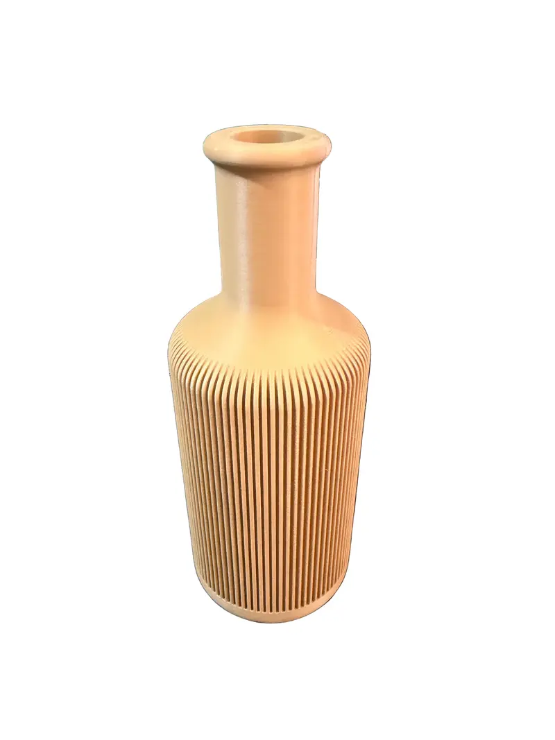 Moderne Geribbelde 3D Vaas – Beige