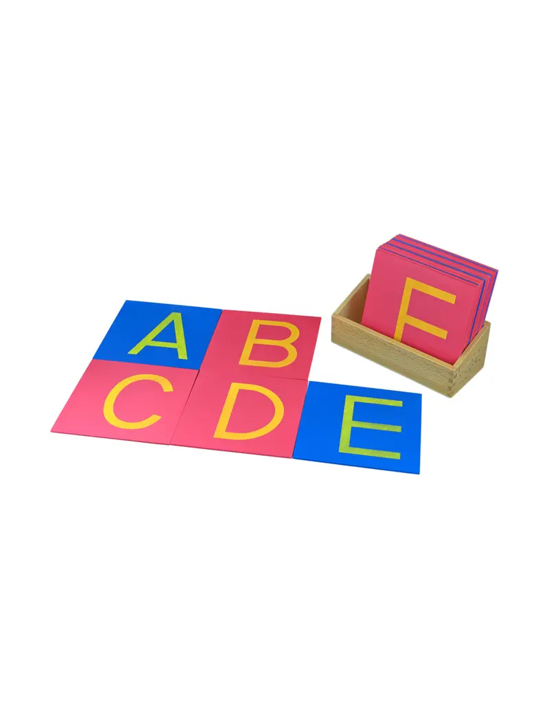 moyo montessori | schuurpapier letters - hoofdletters - met opbergbak