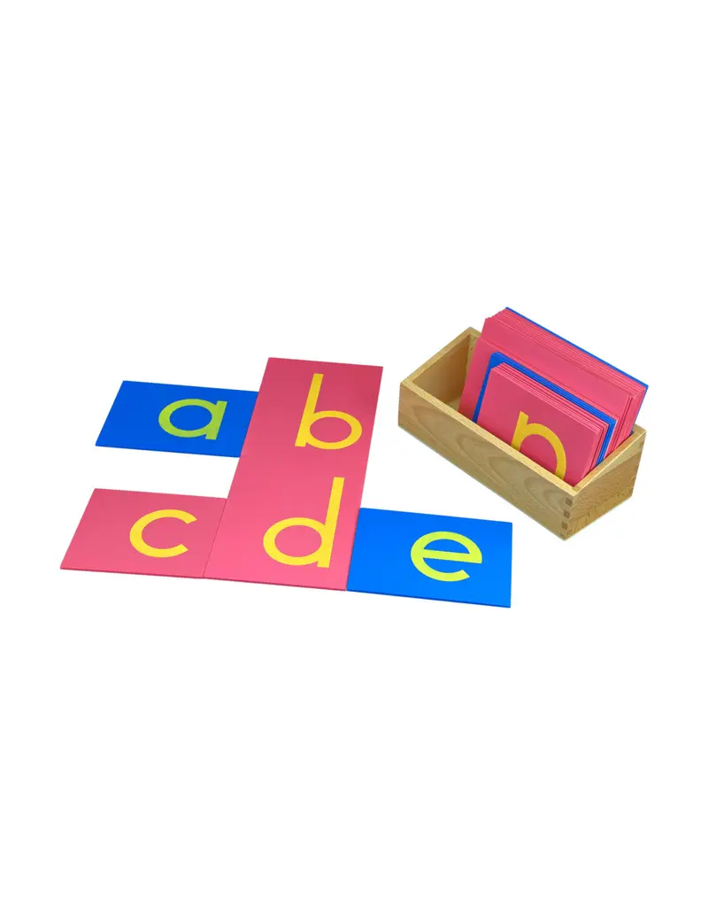 moyo montessori | schuurpapier letters - kleine letters - met opbergbak