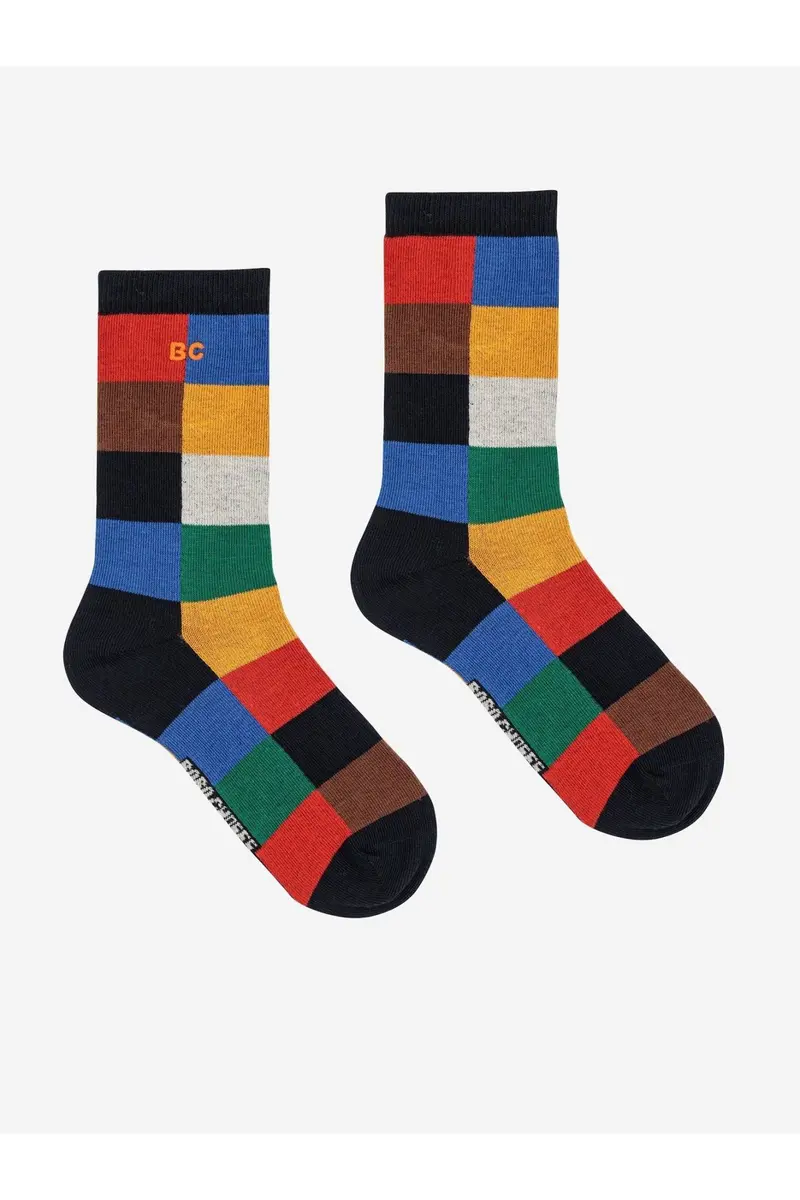 Multicolor Tiles long socks - Multicolor