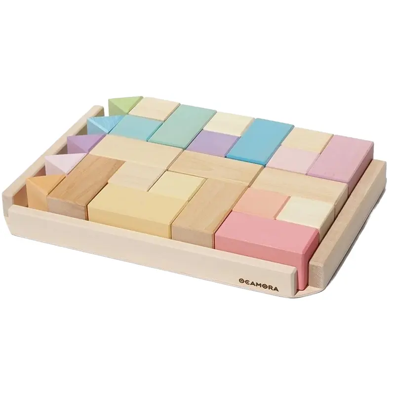 ocamora bouwblokken set pastel - 25st
