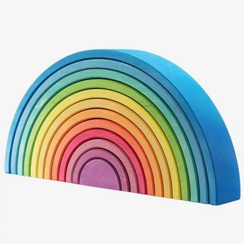 ocamora regenboog stapeltoren blauw - 12 bogen - 41 cm