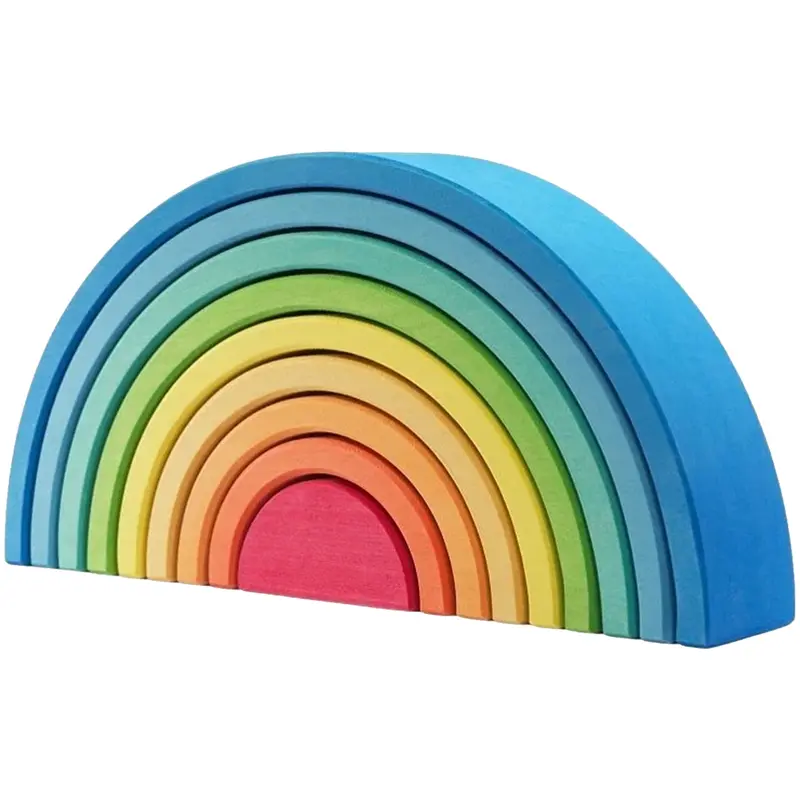 ocamora regenboog stapeltoren blauw - 9 bogen - 32 cm