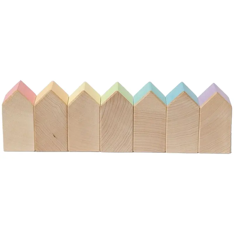 ocamora speelfiguren huizen - pastel - 7st