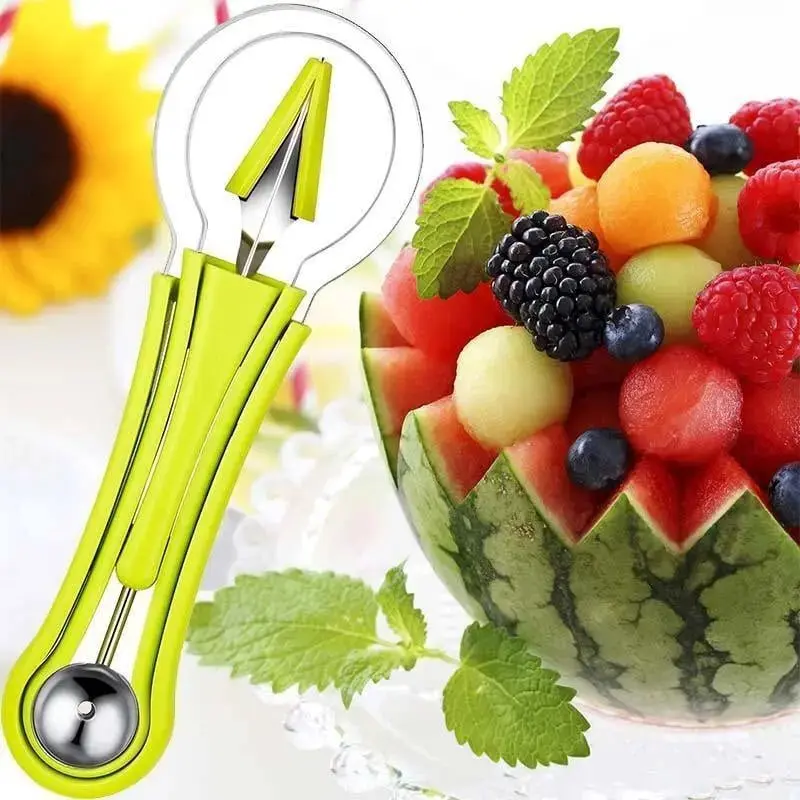 Orion Fruittool 3-in-1 fuitsnijder - Kunststof en RVS, Compact en Multifunctioneel