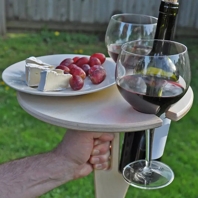 Orion Picknicktafel - Houten, Inklapbaar met Glazen- en Fleshouder