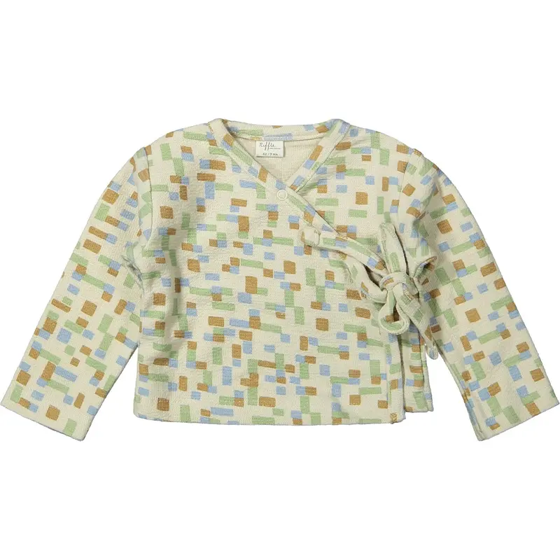 Overslag shirtje groen en blauw - Riffle Amsterdam