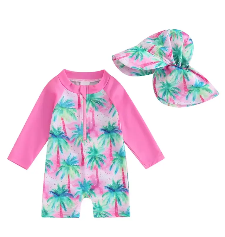 PalmiePop™ – UV Zwemset met Palmprint – Baby Zwempak & Hoedje