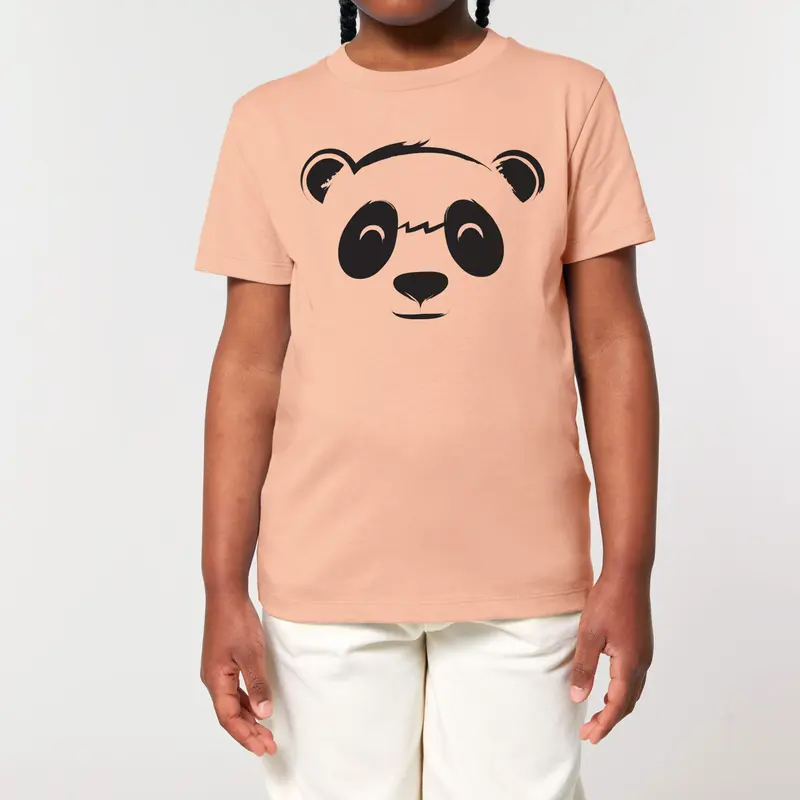 Panda Face & Tail - Organic Cotton T-shirt for kids