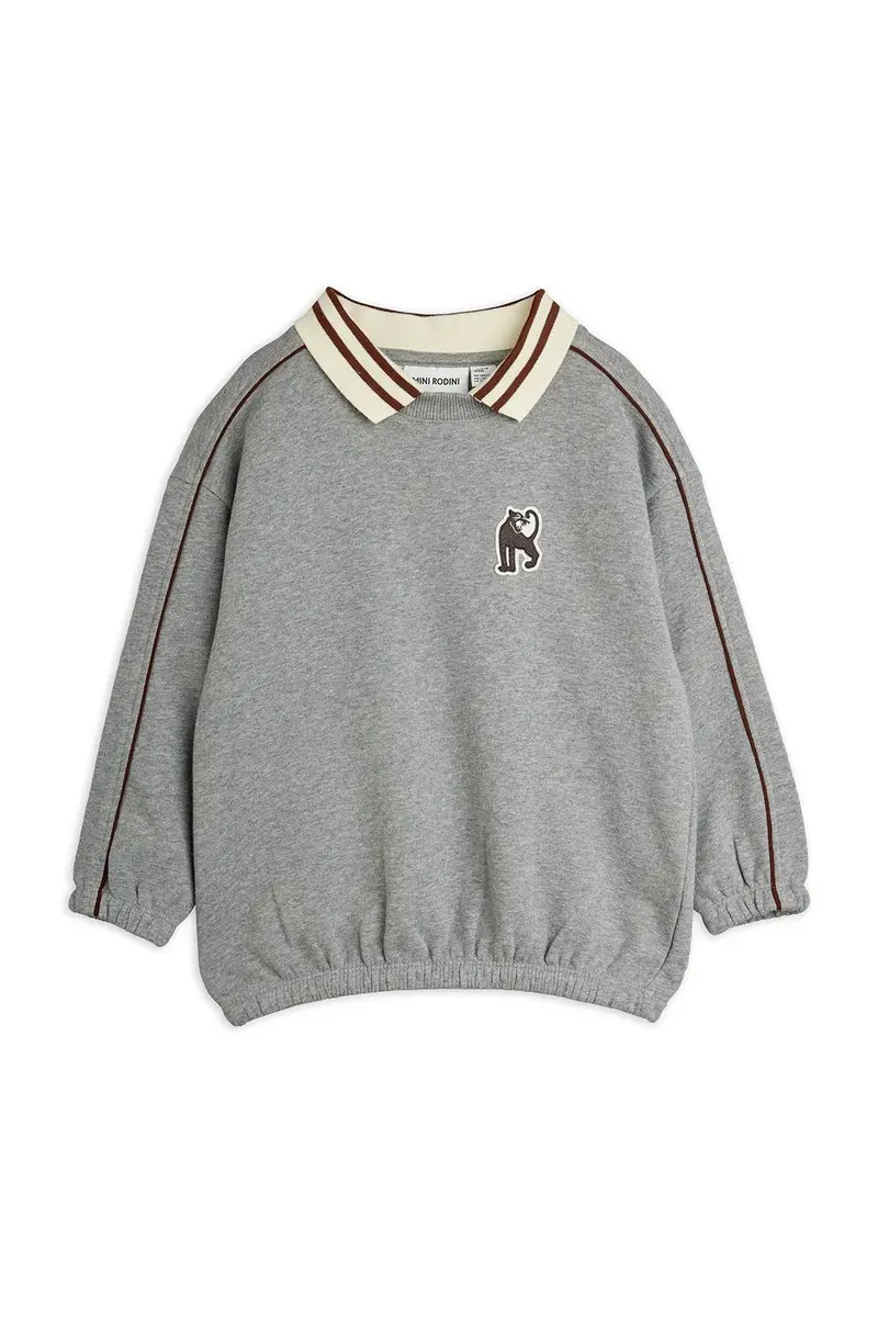 Panther patch piping collar sweatshirt