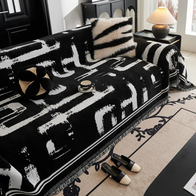Penseelstreek Sofa Cover - Straatkunst Graffiti Throw, Omkeerbaar Design