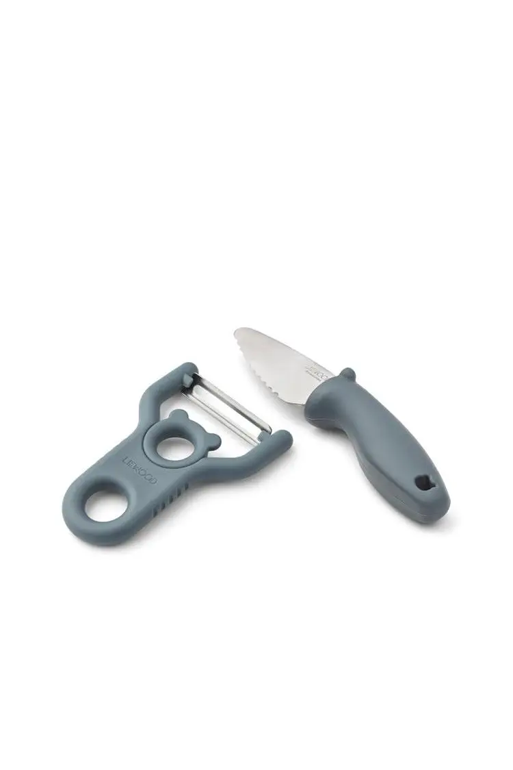 Pertense Peeler & Knife Set - Whale blue