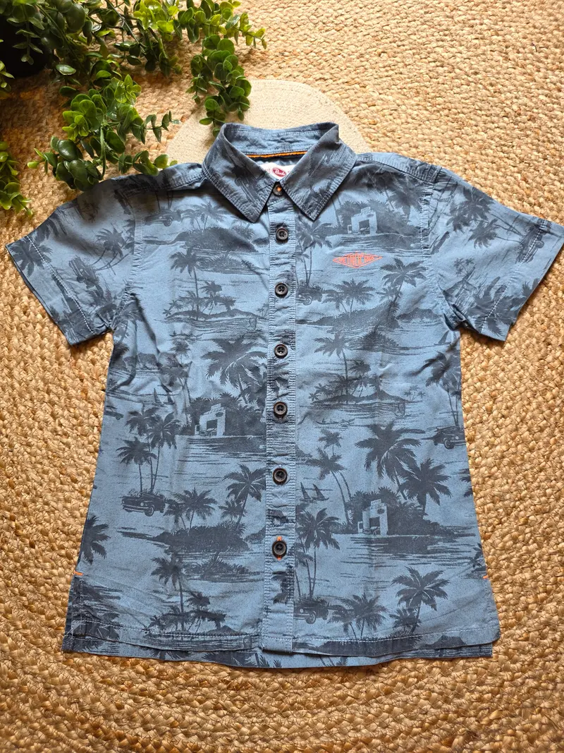 Petrol blouse maat 128 -K227