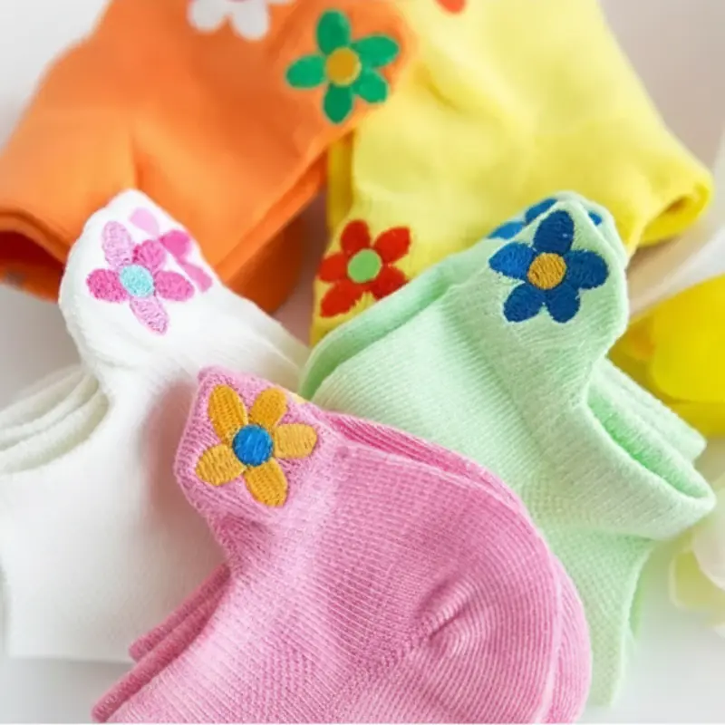 PlayfulToes – Kleurrijk & Zacht – Lage Kinder Sokjes (Set van 5)