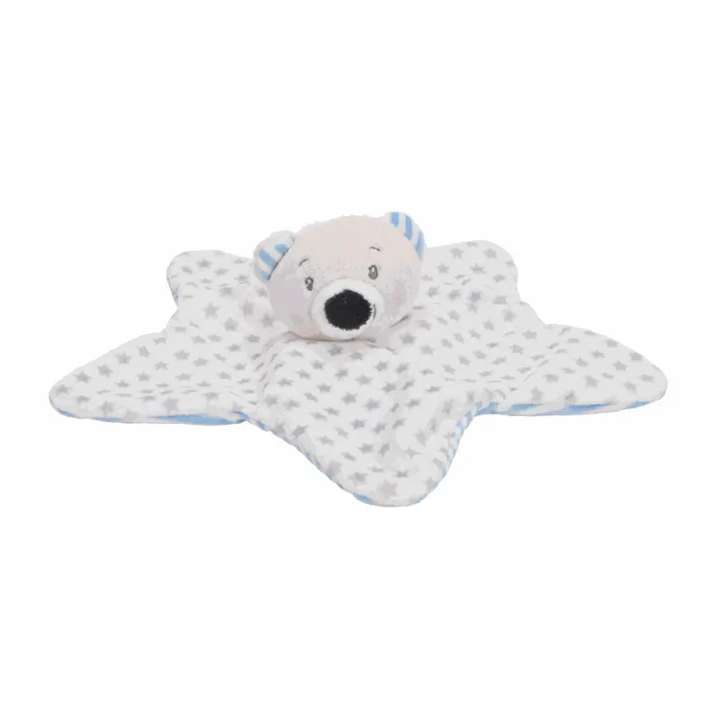 Pluche Knuffeldoekje Beer/Ster - Blauw